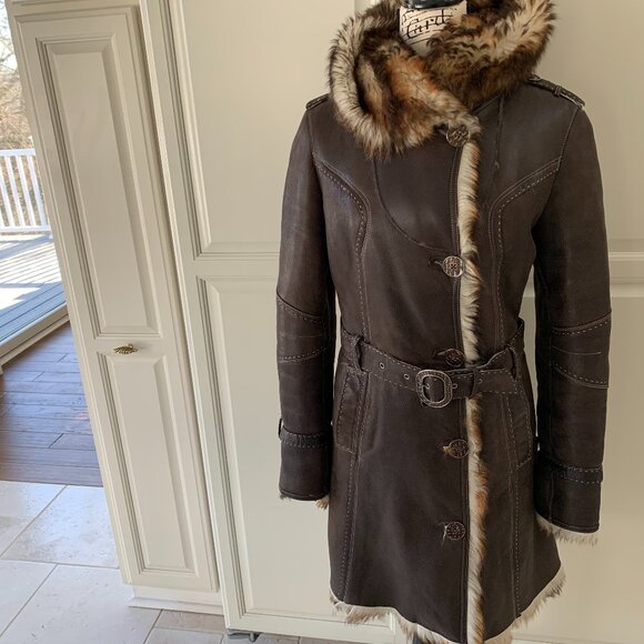 Beautiful Toscany Real Shearling Lamb Coat Size Small - Picture 1 of 9